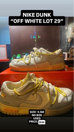 Nike Dunk Low Off-White Lot 29 Size 9.5