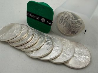 Tube of 20 1oz silver eagles ASE US silver bullion coins