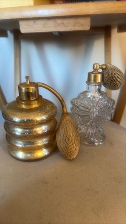 Vintage Perfume Atomizer Bottles Set of 2