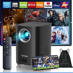 [Electric Focus] Projector with WiFi and Bluetooth, Native 1080P 15,000 Lumens 4K Supported, Agreago Outdoor Movie Projector for Home Theater UP to 30