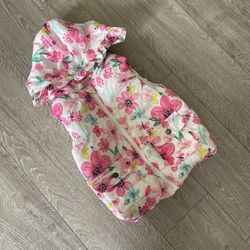 Pink Floral Puffy Vest Size 3T