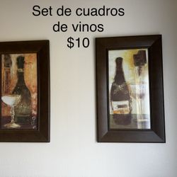 Set De Cuadros De Vinos 