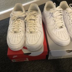 Two Pairs of White Air Force 1s 