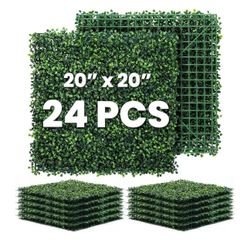 Ticanros 20x20” 24pk Artificial Boxwood Hedge Plant Wall