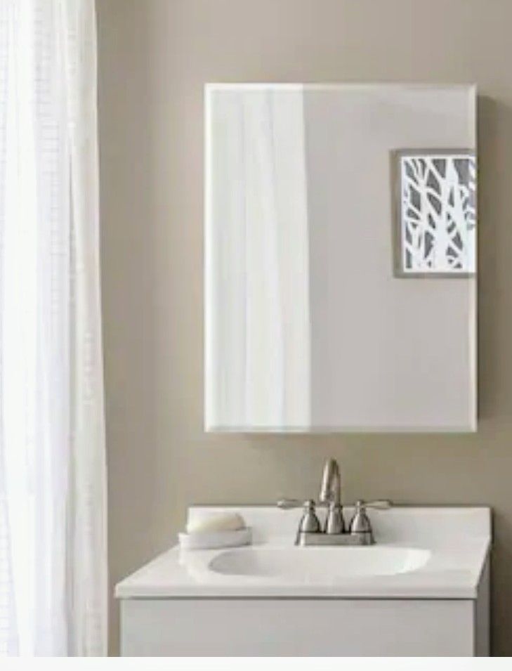 New in box Style Selections 20-in x 26-in Rectangle Surface Mirrored Medicine Cabinet