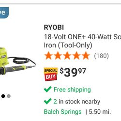 Ryobi 40w Soldering Iron Up To 900°f 