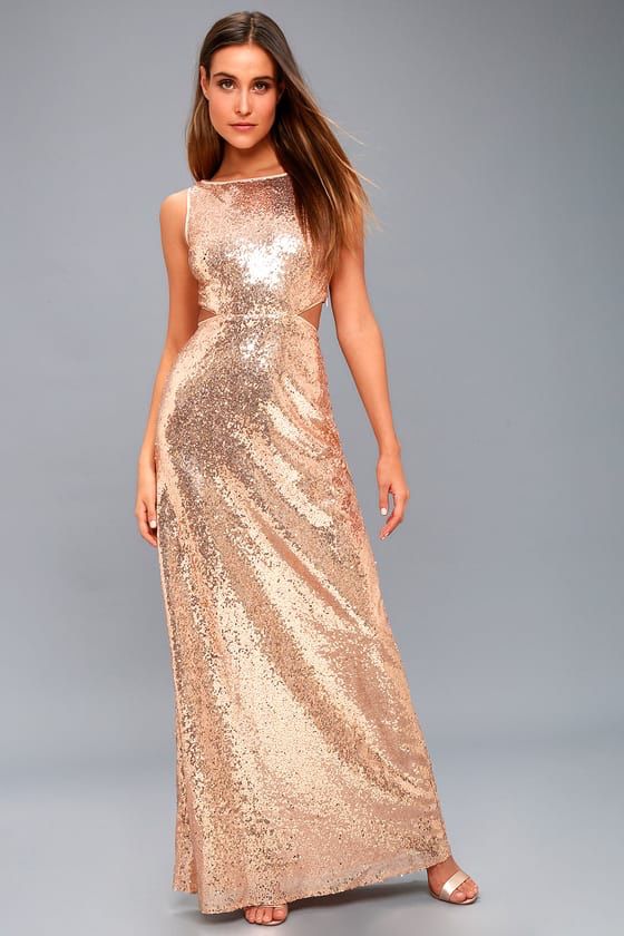 Lulu’s gold maxi dress