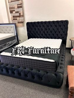 New Queen bed frame with mattress