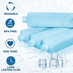 Ice Packs for Coolers Reusable Long Lasting Slim Freezer Packs for Lunch Box Lunch Bags Cooler Backpack Camping Beach Picnics(X002UMN4DR)