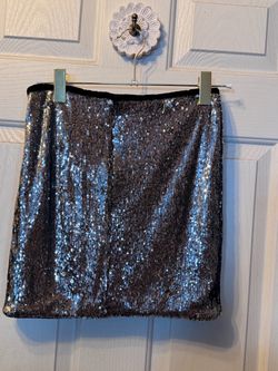 Sparkly, Silver, Sequin mini skirt
