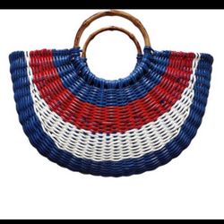STRAW FAN TOTE BAG