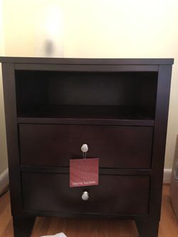 Nightstand w/2 Drawers and Cubby Shelf