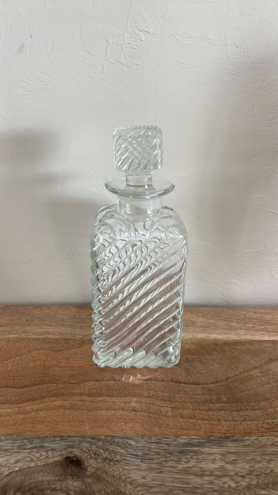 Vintage Glass Liquor Decanter 9”