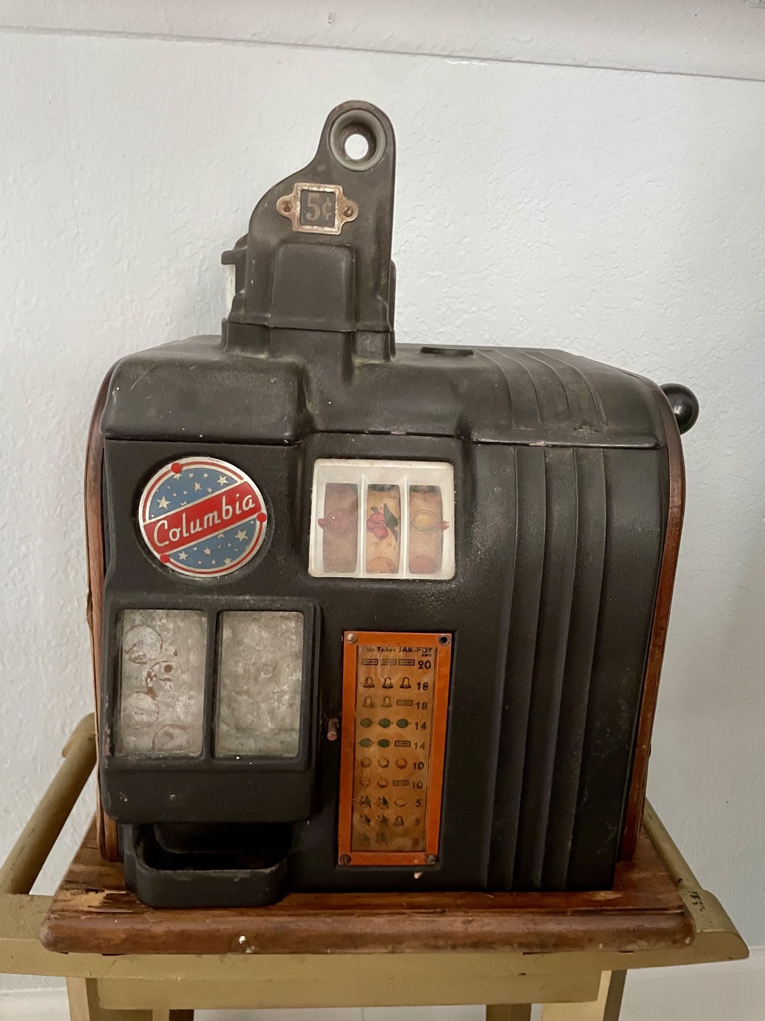 Rare Columbia Nickel Slot Machine from used during the 1930's