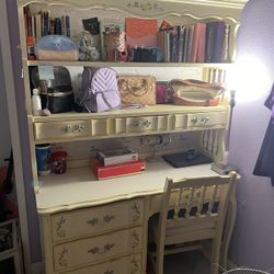 Yellow Girls Desk And Hutch