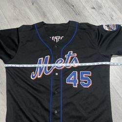 New York Mets Pedro Martinez Baseball Jersey Mens 54 Black Authentic *FLAW*
