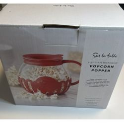 Sur La Table 3-QT Glass Microwave Popcorn Popper - Red