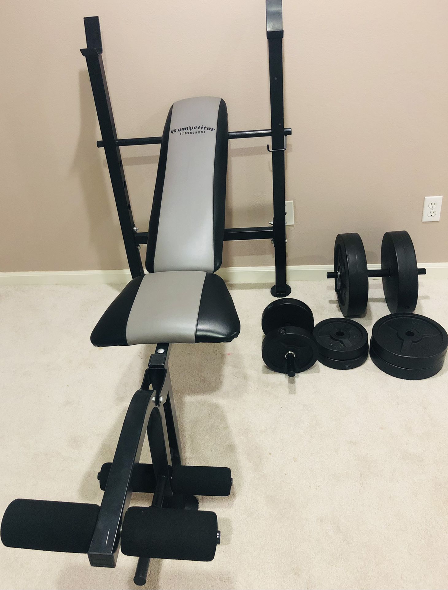 Exercise bench and weights