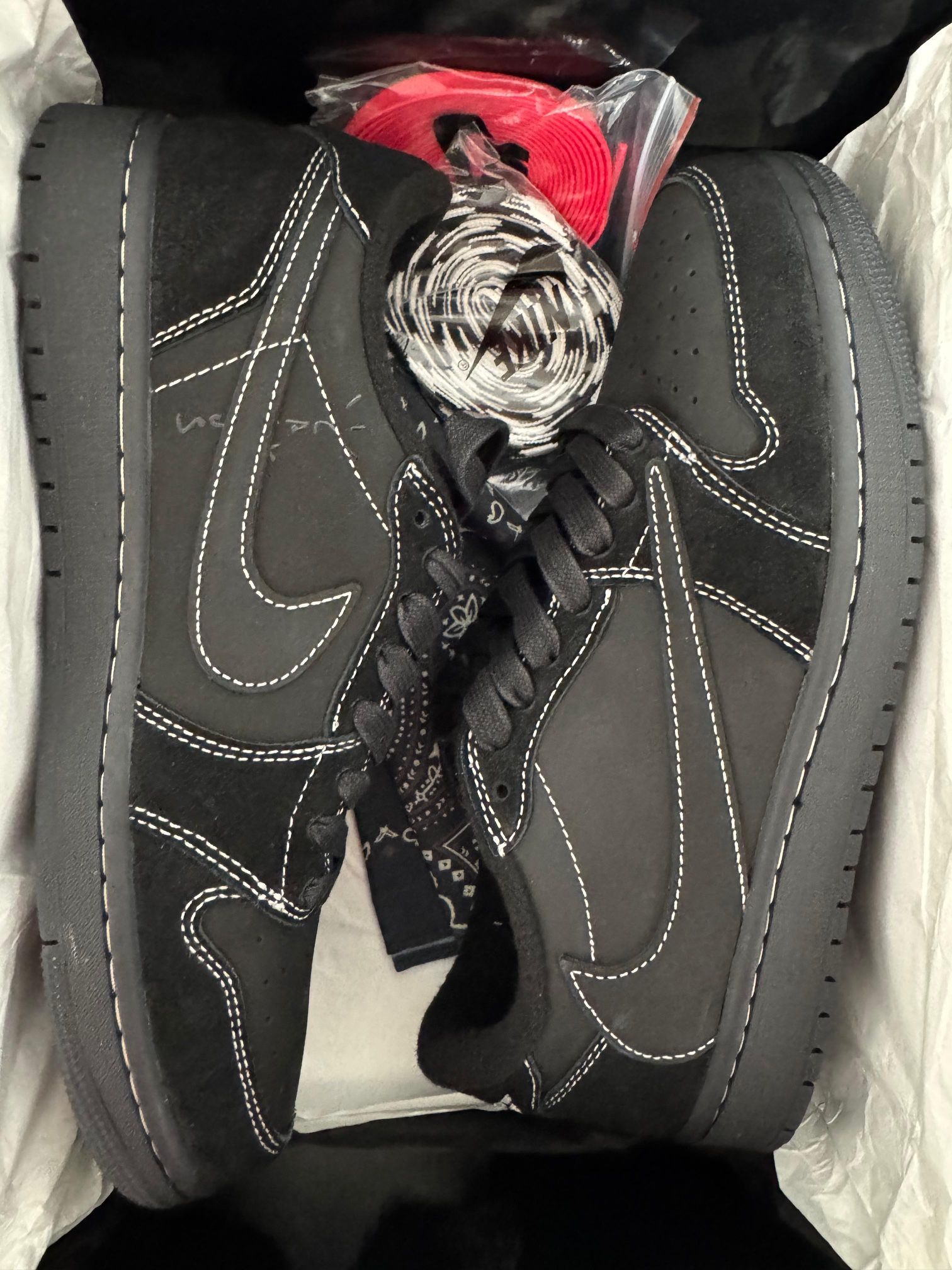 Size 10- Jordan 1 Retro Low OG SP x Travis Scott Black Phantom 