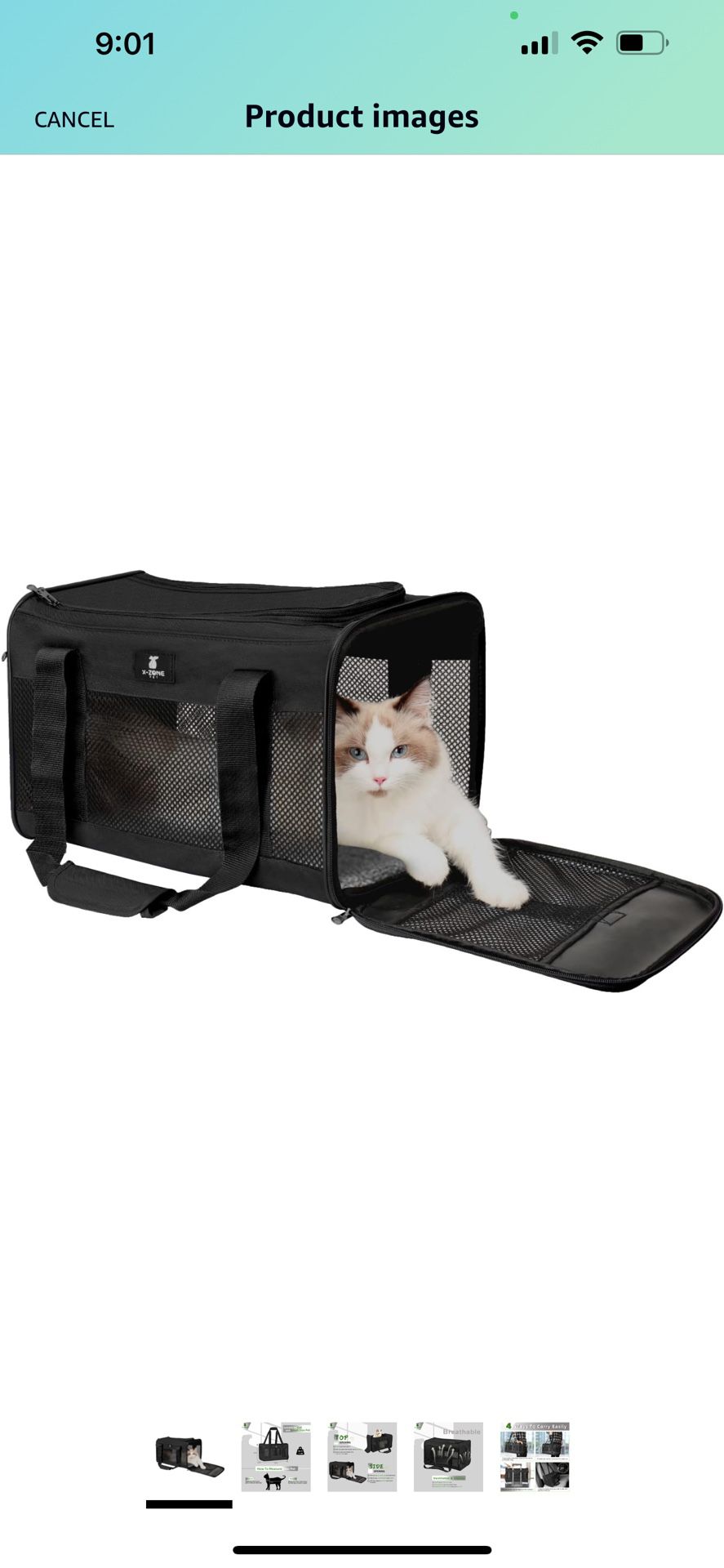 X-ZONE PET Cat Carrier Pet Carrier Portable Kitten Carrier for Small Medium Cats Under 25 Lbs,Cat Carrying Case with Removable Fleece Pad,Airline Appr