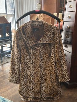 Albania woman's faux  leopard coat