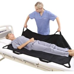 Bed Pad with Reinforced Handles - Reusable & Washable Patient Sheet for Turning, Lifting & Repositioning 