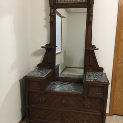 Antique Dresser with Mirror