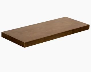 HARDWOOD REFLECTIONS Solid Wood Butcher Block Shelf 48 in. W X 12 in. D X 1.5 in. H in Walnut Stain Hevea UV Finish