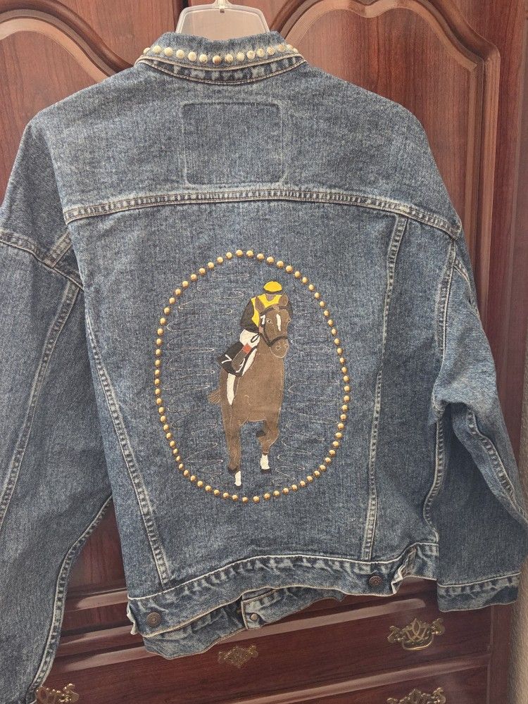 Custom Denim Jacket Levi Strauss Large