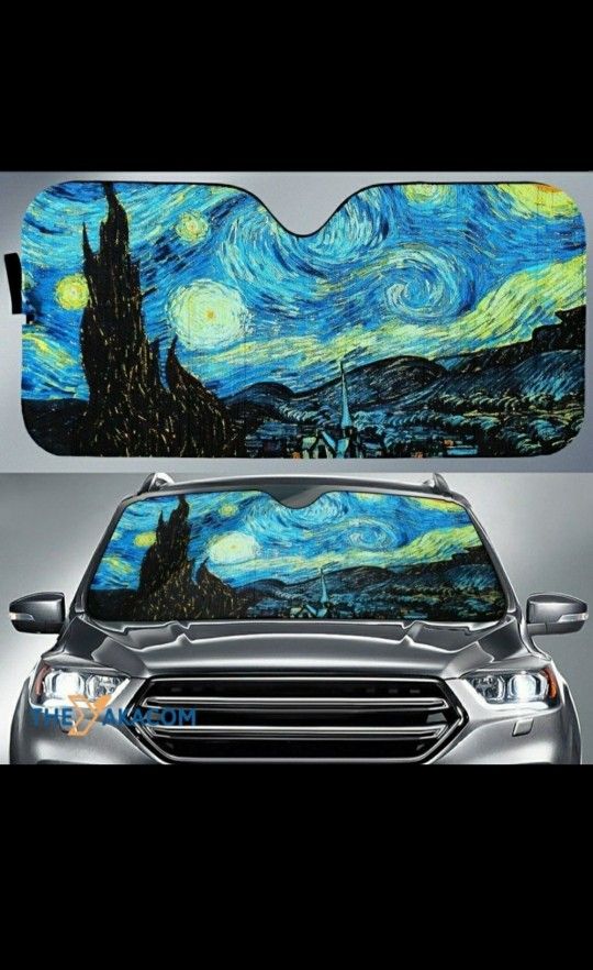 Starry Night In Painting Car Windshield Shade