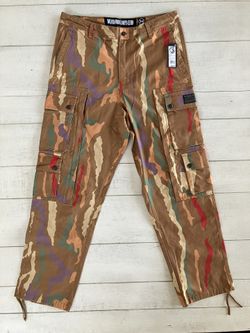 Billionaire Boys Club BBC Beams Cargo Camo Pants Size 34 Lion Brown