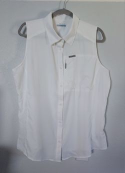 Columbia Womens Sleeveless White Shirt Top Size XL - Polyester - Lightweight