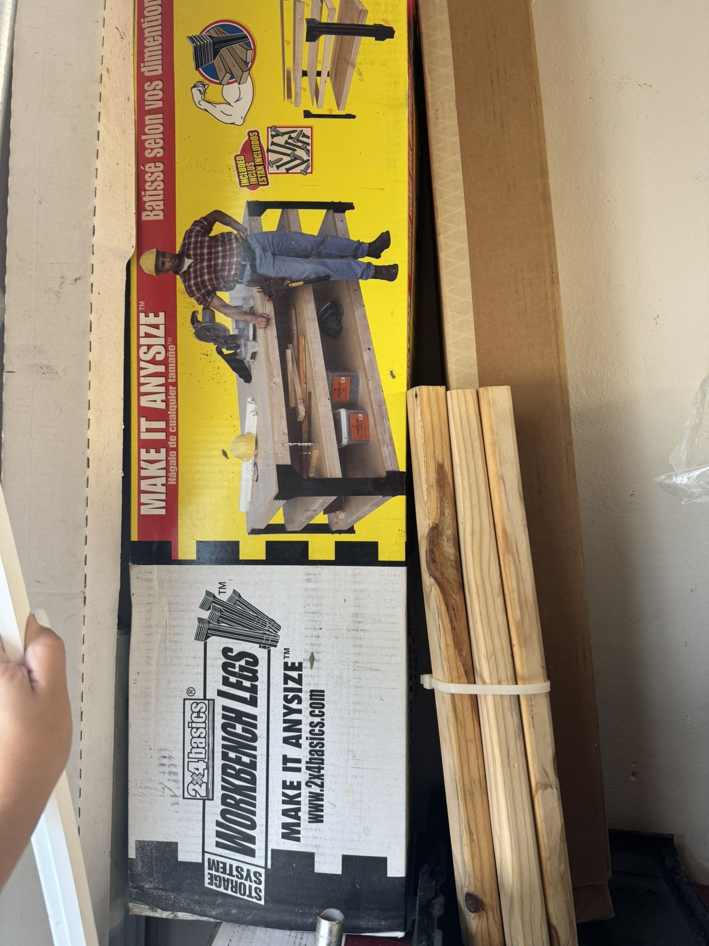 2x4 Workbench Legs Storage System