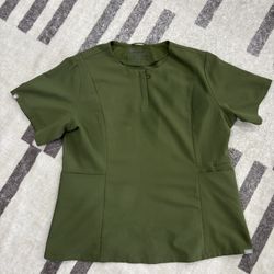 XXL FIGS Dark Olive Scrub Top