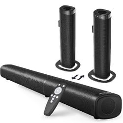 Puriom Sound Bar for Smart TV, 100W Sound Bar with Bluetooth