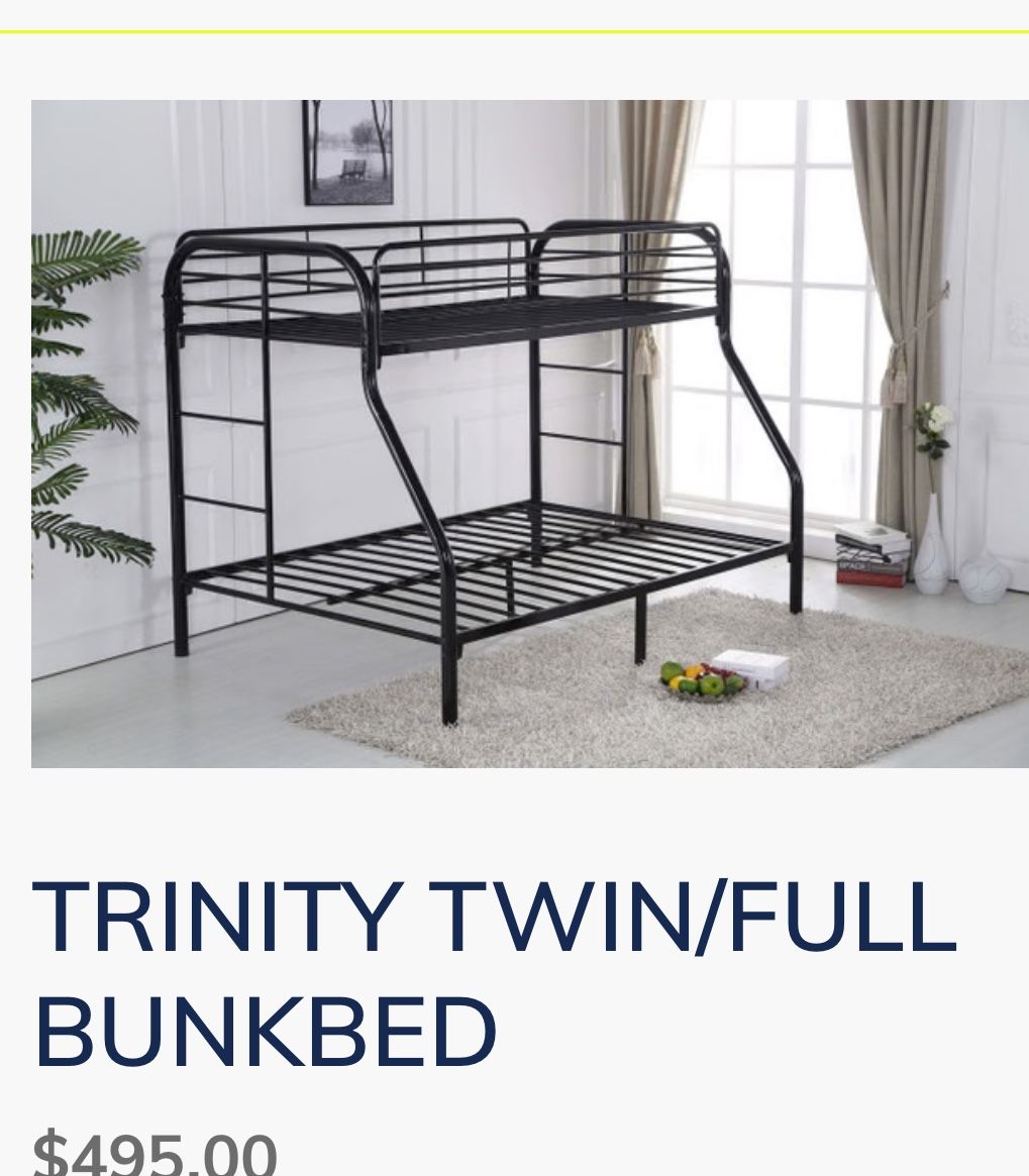 Black  Metal Bunk Beds Twin over  Full