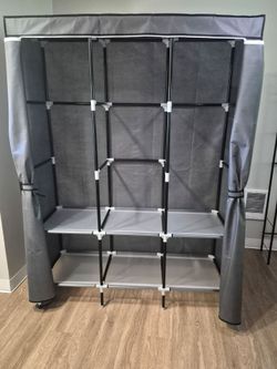 Portable Fabric Wardrobe Closet with Shelves