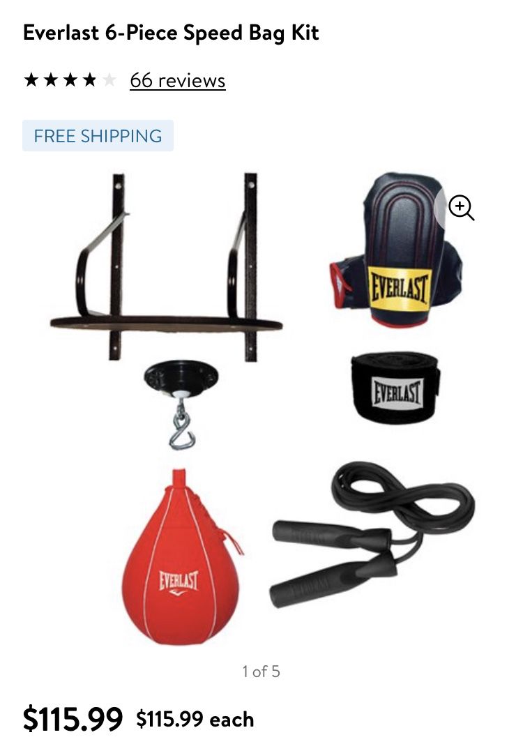 Everlast speed bag kit. Includes everything pictured minutes handwraps
