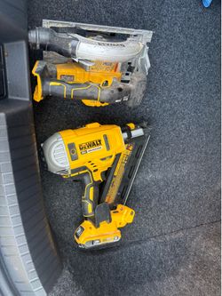 DeWalt set saw and nail gun