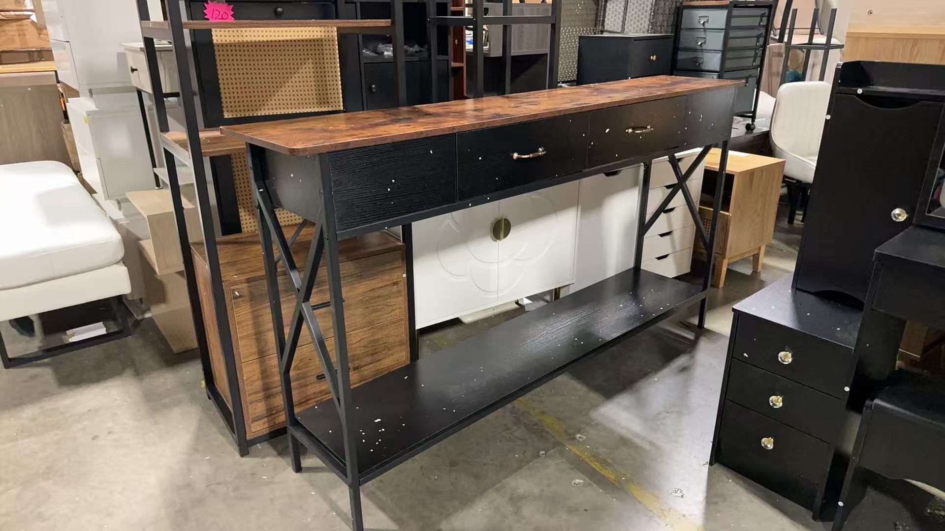 🔥ON SALE Console Table Extra Long Sofa Table with Drawers & Storage Shelves 
