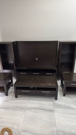 Entertainment Wall & Living Room Set 6pc