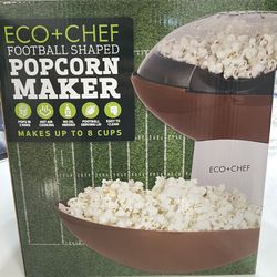 Eco + Chef Football Shaped Popcorn Maker, Brand New In Box