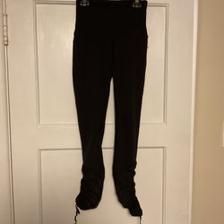 Lululemon Athletica Leggings Womens Size 4 Black Mesh Adjustable Ruched Size 4