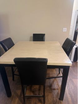 Marble Table Top with 4 chairs