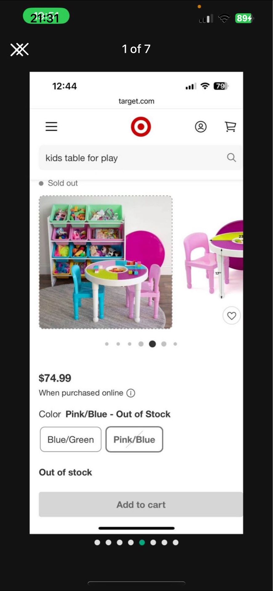Kids Activities Table