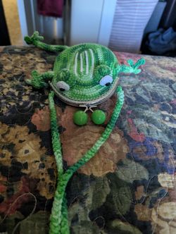 Handmade Crochet Frog Purse