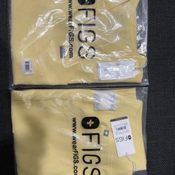 FIGS The Set Women’s Butter Yellow  Catarina Scrub Top & Zamora Jogger SIZE SMALL