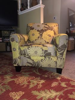 Flower Print Arm Chair