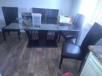 Glass kitchen table