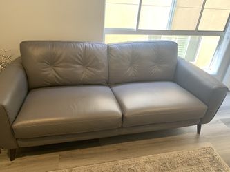 Benita Sleet Leather Sofa /Color Grey